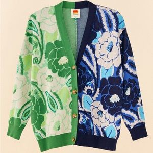 NWT Farm Rio Tropical Groove Mixed Cardigan Sweater size Medium